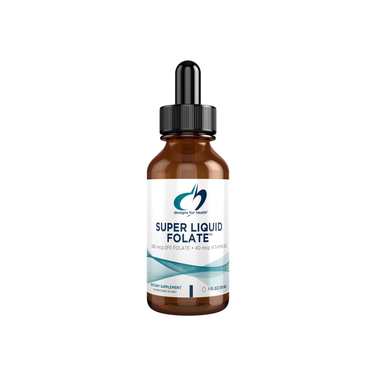 A supplement container of Super Liquid Folate by Designs for Health - USA