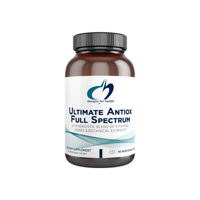 A supplement container of Ultimate Antiox Full Spectrum by Designs for Health - USA