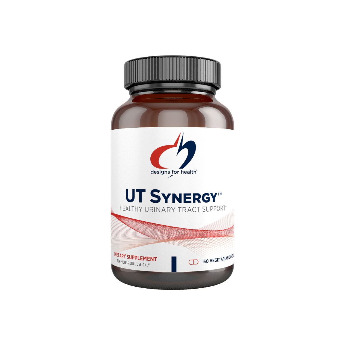 A supplement container of UT Synergy by Designs for Health - USA