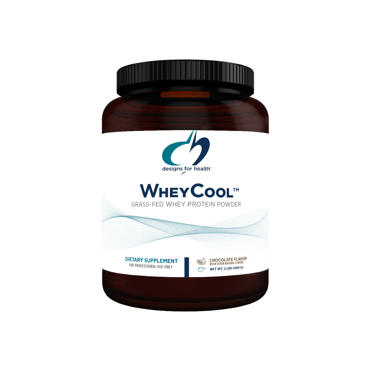 A supplement container of WheyCool Protein Powder (Chocolate) (Discontinued) by Designs for Health - USA