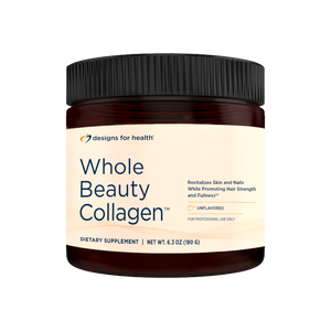 A supplement container of Whole Beauty Collagen™ by Designs for Health - USA