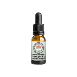 A supplement container of White Light Support© (Energetic Protection) 10ml by First Light Flower Essences