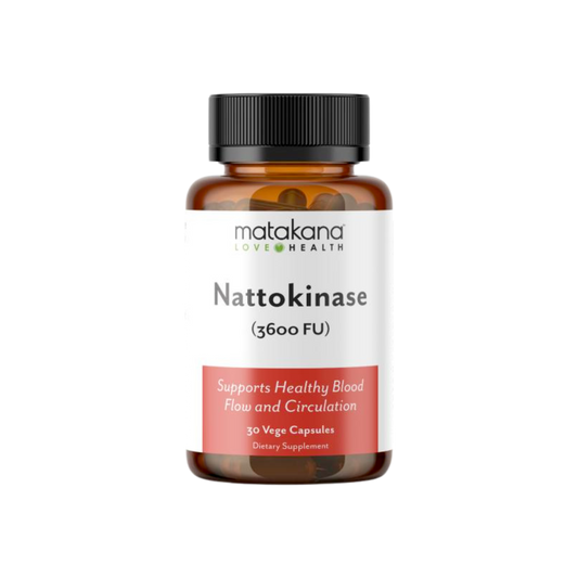 A supplement container of Nattokinase by Matakana Superfoods