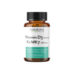 A supplement container of Vitamin D3 K2 MK7 by Matakana Superfoods