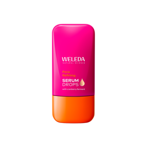 A supplement container of Pore Refining Vitamin C Serum Booster Drops by Weleda