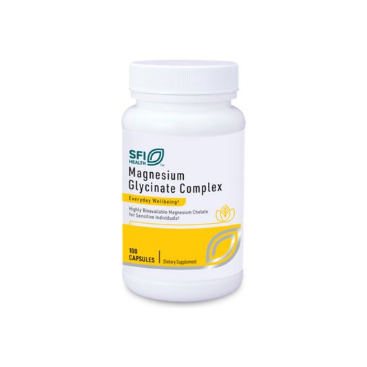 A supplement container of Magnesium Glycinate Complex by SFI Health