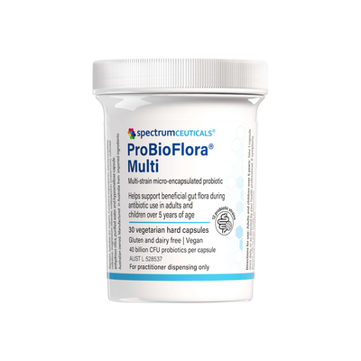 A supplement container of ProBioFlora Multi 30 caps (Reformulation) by SpectrumCeuticals