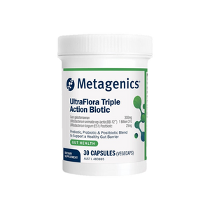 A supplement container of Ultra Flora Triple Action Biotic, 30caps by Metagenics