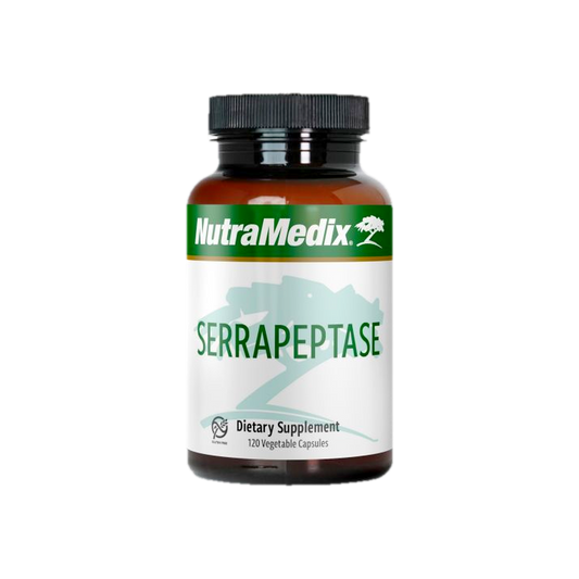 A supplement container of Serrapeptase by NutraMedix