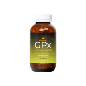 A supplement container of GPx Immune Protect by Seleno Health (Retail)