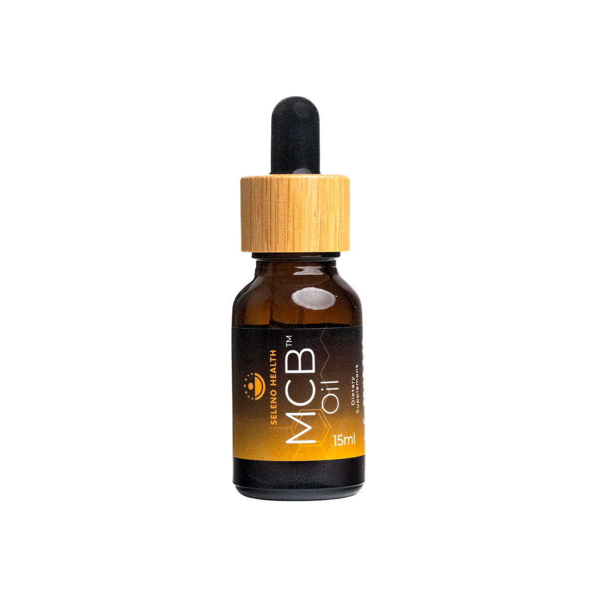 A supplement container of MCB Oil by Seleno Health (Retail)