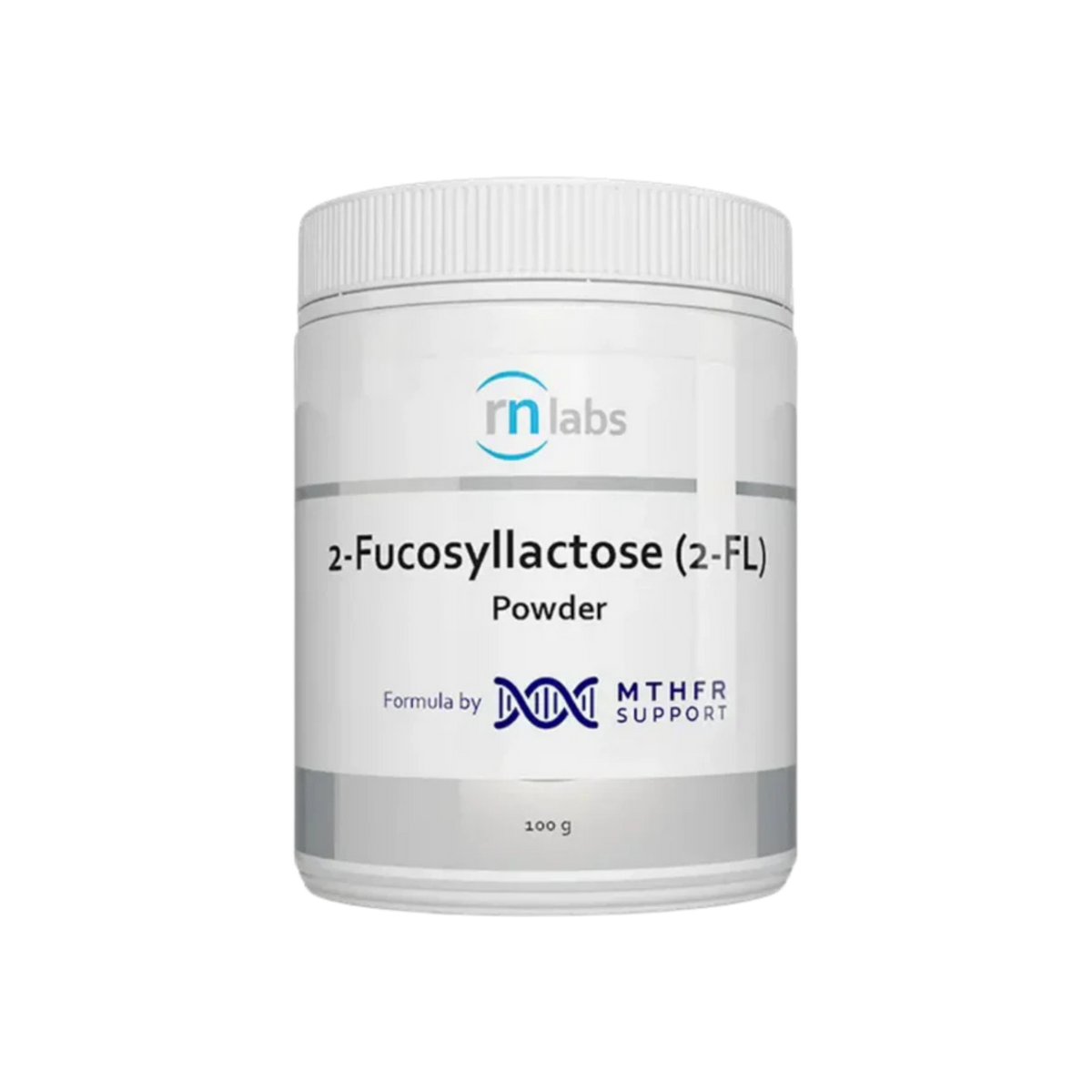 A supplement container of MTHFR (RN Labs) 2-Fucosyllactose by MTHFR Support