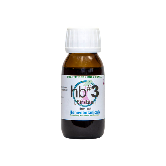 A supplement container of HB03 Firstaid (First Aid & Fever) 50ml by Homeobotanicals