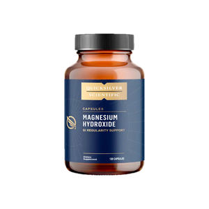A supplement container of Magnesium Hydroxide by Quicksilver