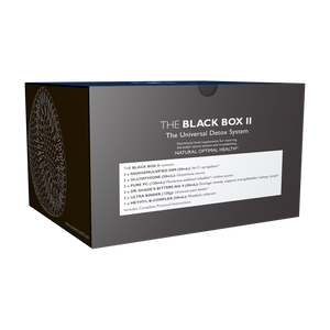 A supplement container of Black Box® II (Protocol) - Universal Detox Kit by Quicksilver