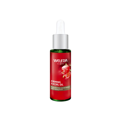 A supplement container of Firming Facial Oil (Pomegranate) by Weleda