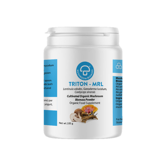 A supplement container of Triton-MRL ™ 100g by Mycology Research Laboratories