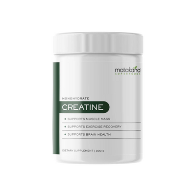 A supplement container of Creatine Monohydrate by Matakana Superfoods