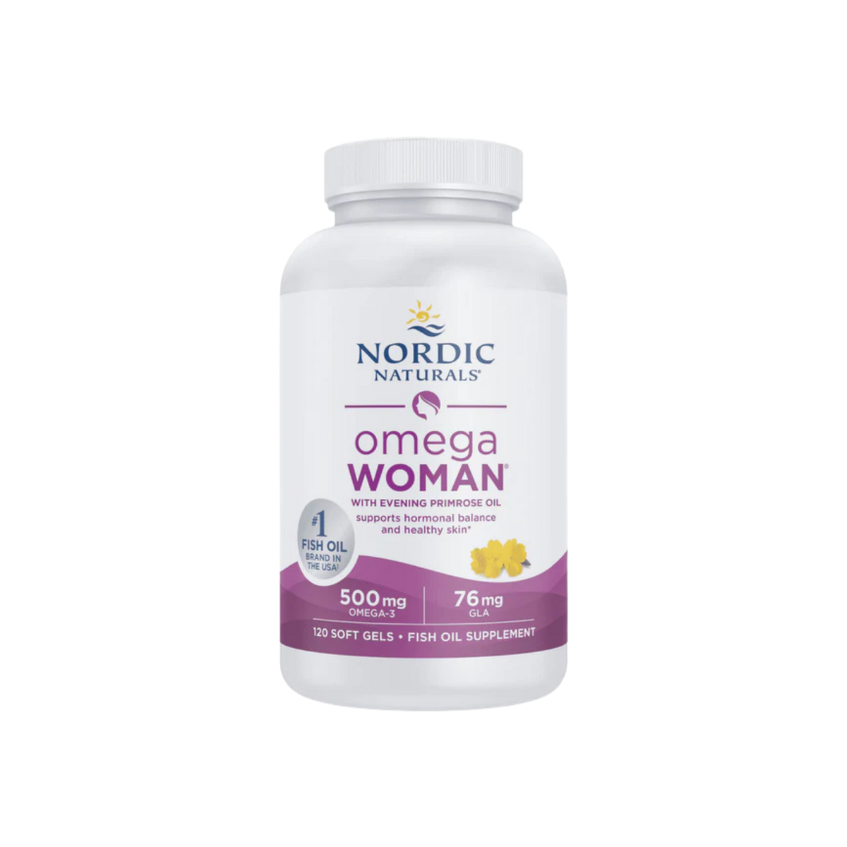 A supplement container of Omega Woman by Nordic Naturals
