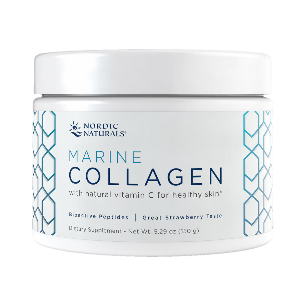 A supplement container of Marine Collagen by Nordic Naturals