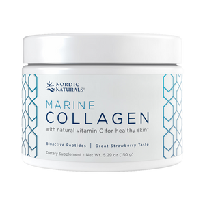 A supplement container of Marine Collagen by Nordic Naturals