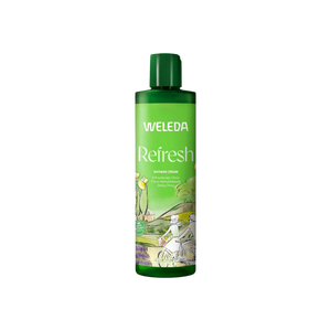 A supplement container of Refresh Shower Cream (Citrus) by Weleda