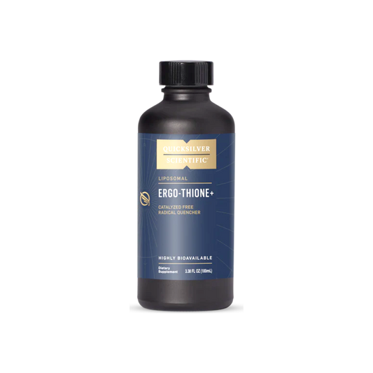 A supplement container of Ergo-Thione+ 100ml by Quicksilver Scientific