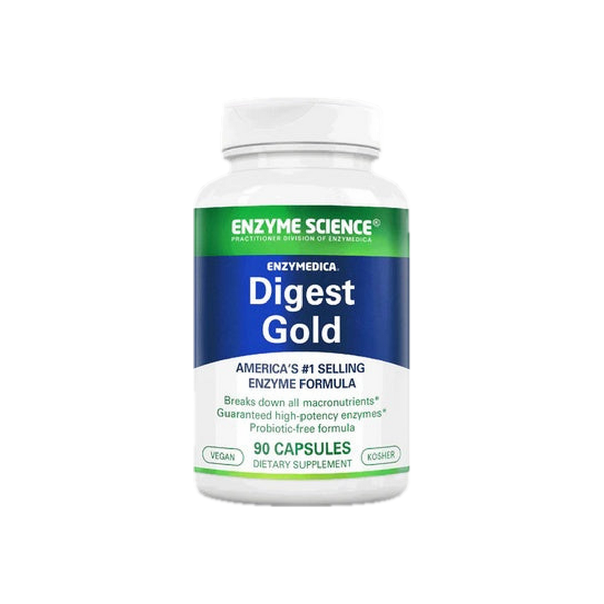 A supplement container of Digest Gold 90c by Enzyme Science