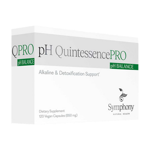 A supplement container of pH QuintessencePRO 120c by Symphony Natural Health Pro