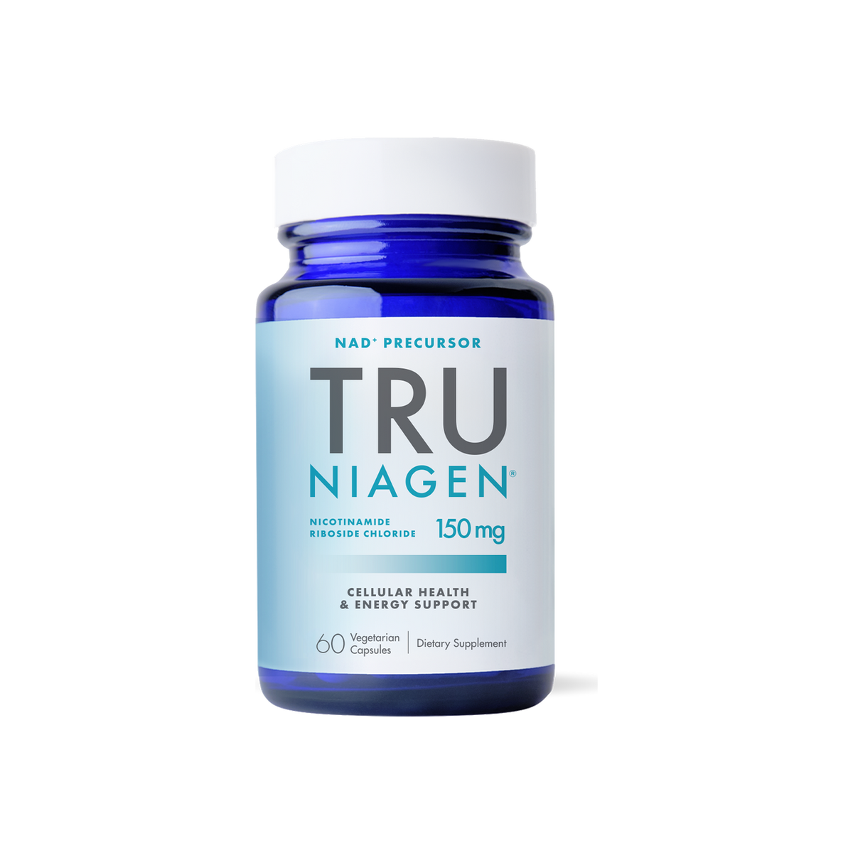 A supplement container of Tru Nigen 150mg by Tru Niagen