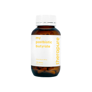 A supplement container of my postbiotic butyrate 120c by Therapure