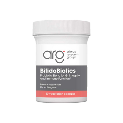 A supplement container of BifidoBiotics 60c by Allergy Research Group