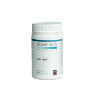A Supplement container with the name Cinnatol by BioMedica.