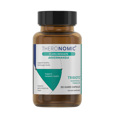 A Supplement container with the name Flora Reshape Akkermansia by Theronomic