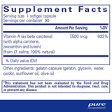 Vitamin A (as beta carotene) (with alpha carotene, zeaxanthin and lutein) (from D, salina, 100% natural)