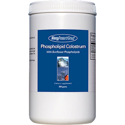 A Supplement container with the name Phospholipid Colostrum with Sunflower Phospholipids by Allergy Research Group.