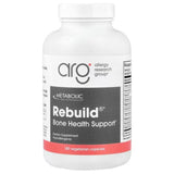 A Supplement container with the name Rebuild Bone Health Support by Allergy Research Group.