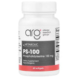 A Supplement container with the name PS-100 Phosphatidylserine (100mg by Allergy Research Group