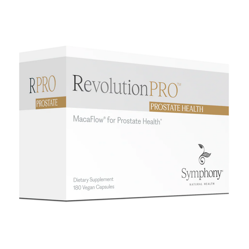A Supplement Box with the name RevolutionPro Prostate Health by Symphony Natural Health.