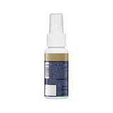 50ml white spray bottle with a blue and gold band label with Bioceuticals Logo. Colecalciferol 25 micrograms, vitamin d3 1000IU. Menaquinone 7 vitamin k2 45micrograms 