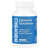 A Supplement container with the name Liposomal Glutathione by BodyBio.