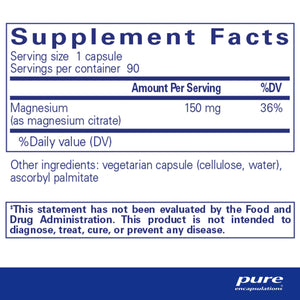 Ingredients: Magnesium (as Magnesium citrate) 