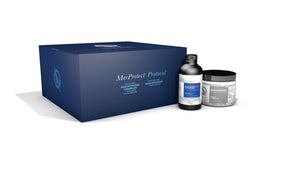 Supplement facts for MerProtect™ (Protocol) Amalgam Dental Detox listing ingredients including Colloidal Anhydrous Silica, Glutathione, Vitamin A