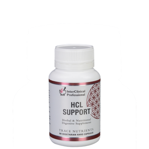 A supplement container of HCL Support by Interclinical Laboratories