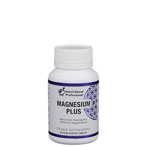 A supplement container of Magnesium Plus by Interclinical Laboratories
