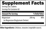 Text listing the ingredients including Magnesium Bisglycinate 