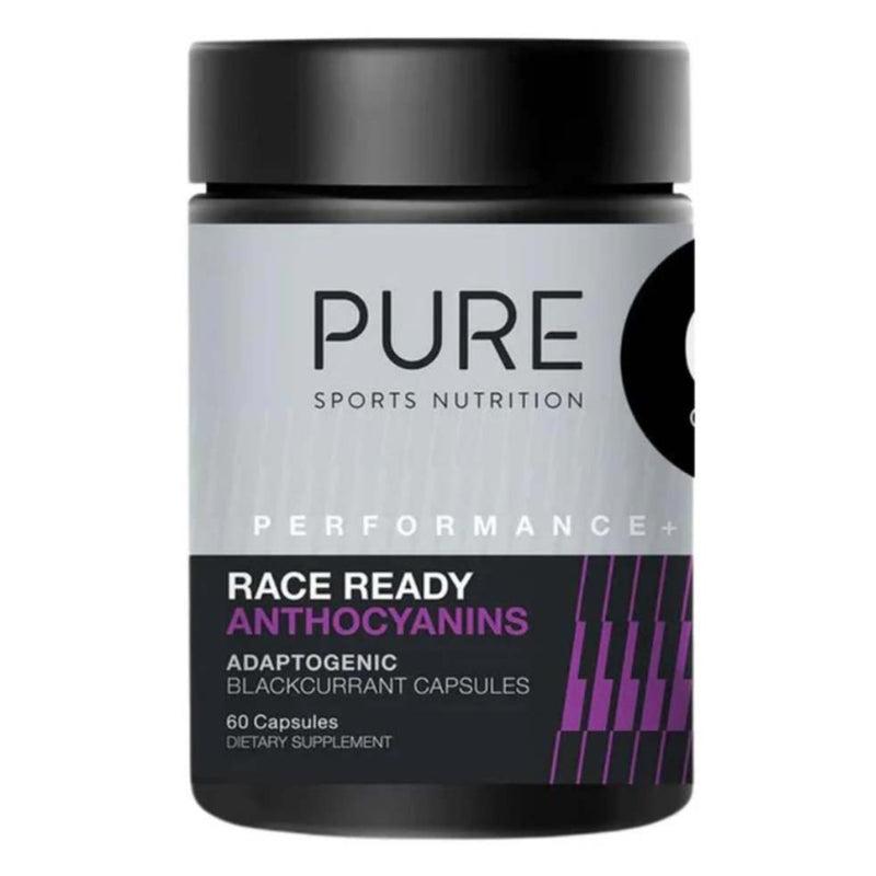 A Supplement container with the name Race Ready Anthocyanins by Pure Sports Nutrition.