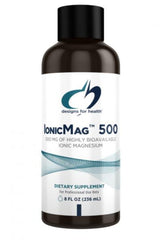 A Supplement container with the name IonicMag 500 by Designs for Health.