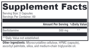Supplement facts for Benfotiamine
