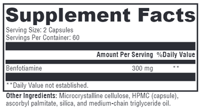 Supplement facts for Benfotiamine